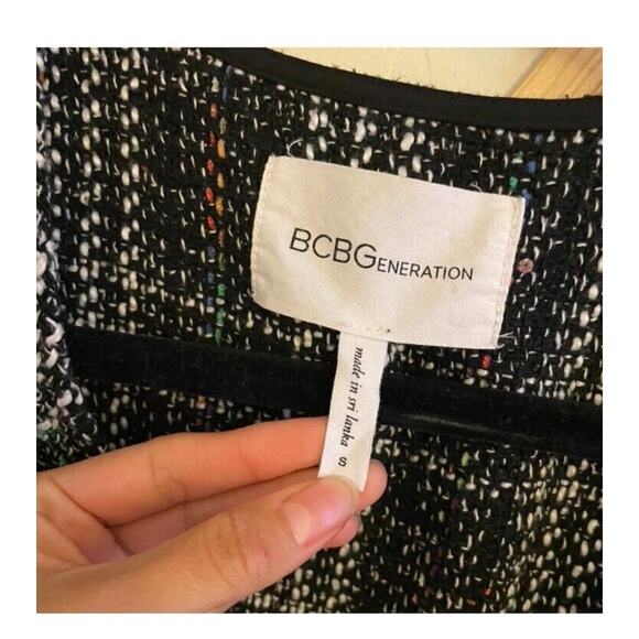 BCBGeneration Jacket Vest Women's Small Black with Colorful Strings Long - Picture 3 of 7